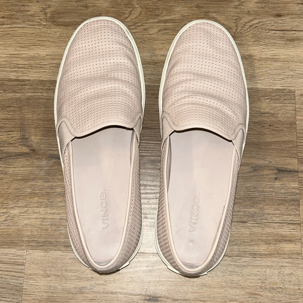 Vince Blair 5 Light pink leather perforated Slip On Sneakers